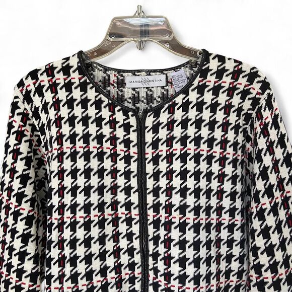 Marisa Christina black and white houndstooth jacket size L - Picture 3 of 7